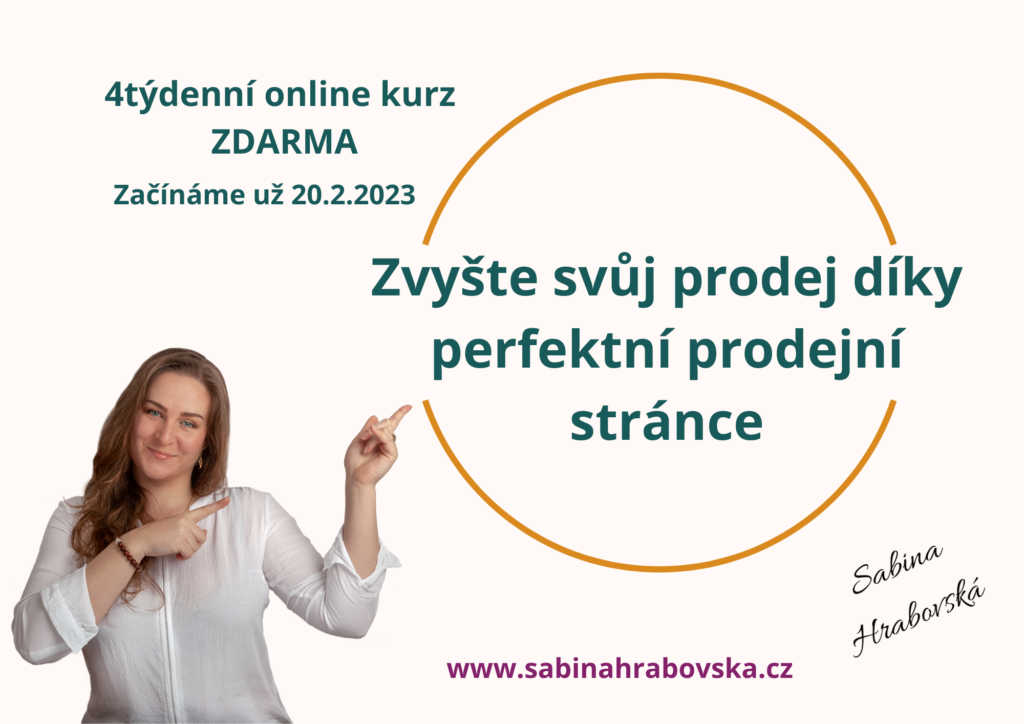 Prodejní stránka - 4týdenní online kurz zdarma - Sabina Hrabovská